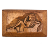 Seated Woman in Profile Mid-Century Relief Carving