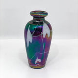 Hand-blown Iridescent "Hearts and Vines" Art Glass Vessel