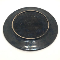 Metallic Black Pottery Plate with Painterly Bull, attributed to Marc Hansen