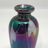 Hand-blown Iridescent "Hearts and Vines" Art Glass Vessel