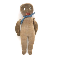 Wonderful Old Stocking Doll with Button Eyes, Darned Nose, and Bandage-Like Cap