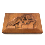 Seated Woman in Profile Mid-Century Relief Carving