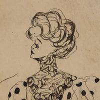 Her Face Would Stop a Clock, 1908 Hand-drawn Postcard