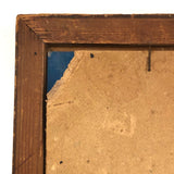 Shepherdesses with Lamb, Old Reverse Glass Folk Art Painting