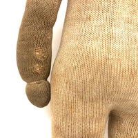 Wonderful Old Stocking Doll with Button Eyes, Darned Nose, and Bandage-Like Cap