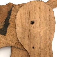 Handmade, Jointed Wooden Donkey with Hand-drawn Details