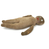 Wonderful Old Stocking Doll with Button Eyes, Darned Nose, and Bandage-Like Cap