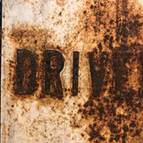 Blind Driveway, Perfectly Rusted (and Self-Reflexive) Old Utility Sign
