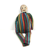 Super Folky Rainbow Striped Doll with Starry Eyes