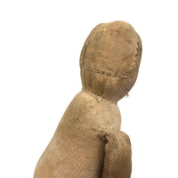 Wonderful Old Stocking Doll with Button Eyes, Darned Nose, and Bandage-Like Cap