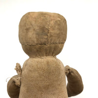 Wonderful Old Stocking Doll with Button Eyes, Darned Nose, and Bandage-Like Cap