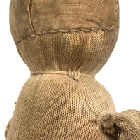 Wonderful Old Stocking Doll with Button Eyes, Darned Nose, and Bandage-Like Cap