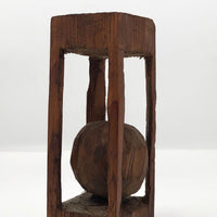 Single Ball in Cage Carved Wood Whimsy