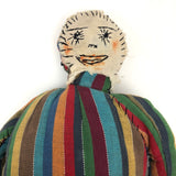Super Folky Rainbow Striped Doll with Starry Eyes
