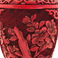 Chinese Cinnabar Small Vase with Brass Interior