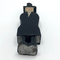 Naughty Old Carved Folk Art Man in Black Coat and Hat
