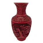 Chinese Cinnabar Small Vase with Brass Interior