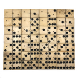 Beautiful Antique Bone and Ebony Dominoes, Complete Set with Brass Spinners
