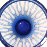 Mid-Century Etched Blue Glass Vase