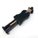 Naughty Old Carved Folk Art Man in Black Coat and Hat