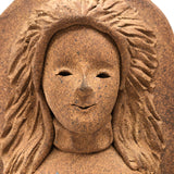 Pair of 1970s Studio Pottery Man and Woman Stoneware Bookends, Signed Liz