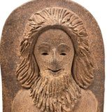 Pair of 1970s Studio Pottery Man and Woman Stoneware Bookends, Signed Liz