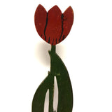 Very Tall Red Tulip Folk Art Doorstop