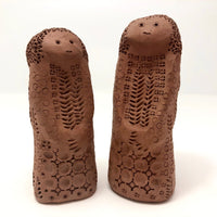 Hand-sculpted Terracotta Women, Presumed Scandinavian--A Pair