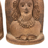 Pair of 1970s Studio Pottery Man and Woman Stoneware Bookends, Signed Liz