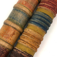 Complementary Pair of Antique Turned Croquet Posts in Original Paint - 25 Inches