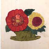 Antique Schoolgirl Watercolor, Two Flowers
