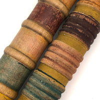 Complementary Pair of Antique Turned Croquet Posts in Original Paint - 25 Inches