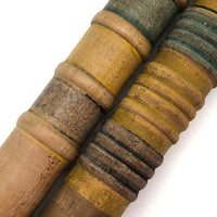 Complementary Pair of Antique Turned Croquet Posts in Original Paint - 25 Inches