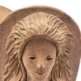 Pair of 1970s Studio Pottery Man and Woman Stoneware Bookends, Signed Liz