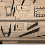 Aerial Perspective Drawing of Skyscrapers by Phyllis Myrick, 1964