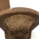 Pair of 1970s Studio Pottery Man and Woman Stoneware Bookends, Signed Liz