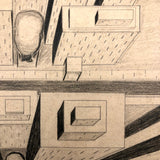 Aerial Perspective Drawing of Skyscrapers by Phyllis Myrick, 1964