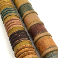 Complementary Pair of Antique Turned Croquet Posts in Original Paint - 25 Inches