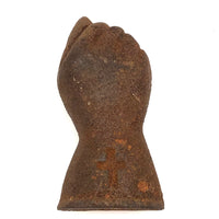 Antique Cast Iron Fisted Hand with Cross at Wrist