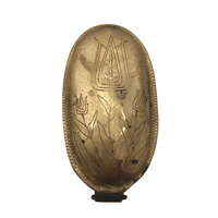Old Brass Hand-engraved Snuff Box with Tulips, Presumed Dutch (Trench?)