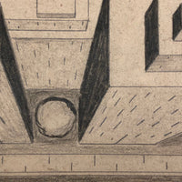 Aerial Perspective Drawing of Skyscrapers by Phyllis Myrick, 1964