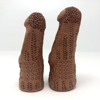 Hand-sculpted Terracotta Women, Presumed Scandinavian--A Pair