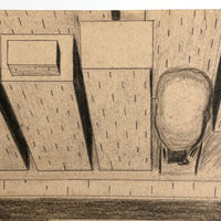 Aerial Perspective Drawing of Skyscrapers by Phyllis Myrick, 1964