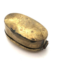 Old Brass Hand-engraved Snuff Box with Tulips, Presumed Dutch (Trench?)