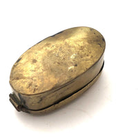 Old Brass Hand-engraved Snuff Box with Tulips, Presumed Dutch (Trench?)