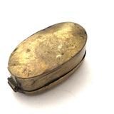 Old Brass Hand-engraved Snuff Box with Tulips, Presumed Dutch (Trench?)