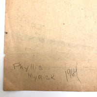 Aerial Perspective Drawing of Skyscrapers by Phyllis Myrick, 1964
