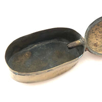 Old Brass Hand-engraved Snuff Box with Tulips, Presumed Dutch (Trench?)