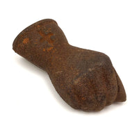 Antique Cast Iron Fisted Hand with Cross at Wrist