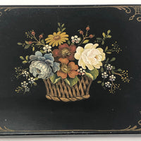 Tole Painted Cigarette Tin, Signed and Dated 1949